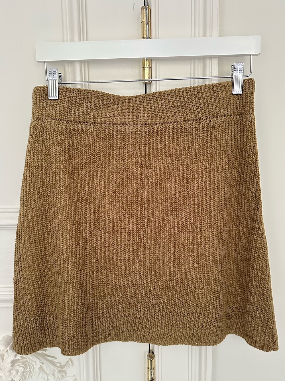 Mod Ref Knit Mini Skirt in Camel Brown